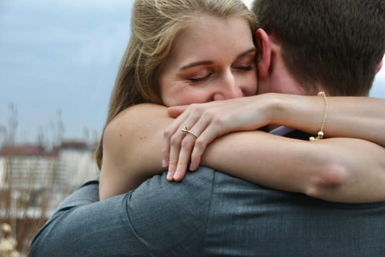 A couple hugging